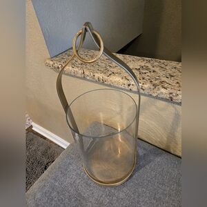 ** SOLD ** Crate&Barrel Gold and Glass Lantern